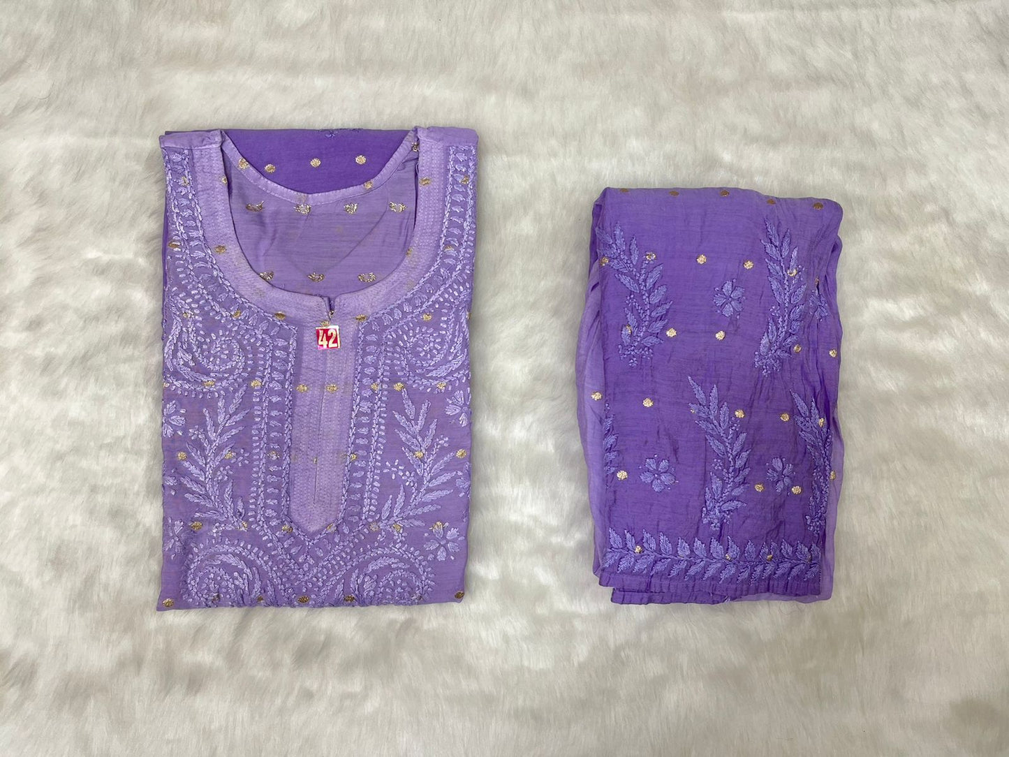 Purple chanderi kurti