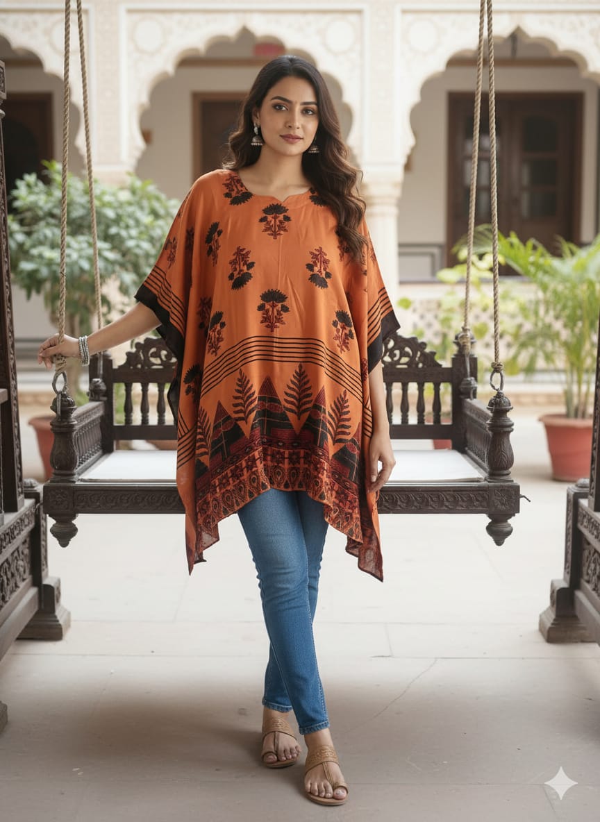 Modal ajrakh short kaftan