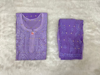 Purple chanderi kurti
